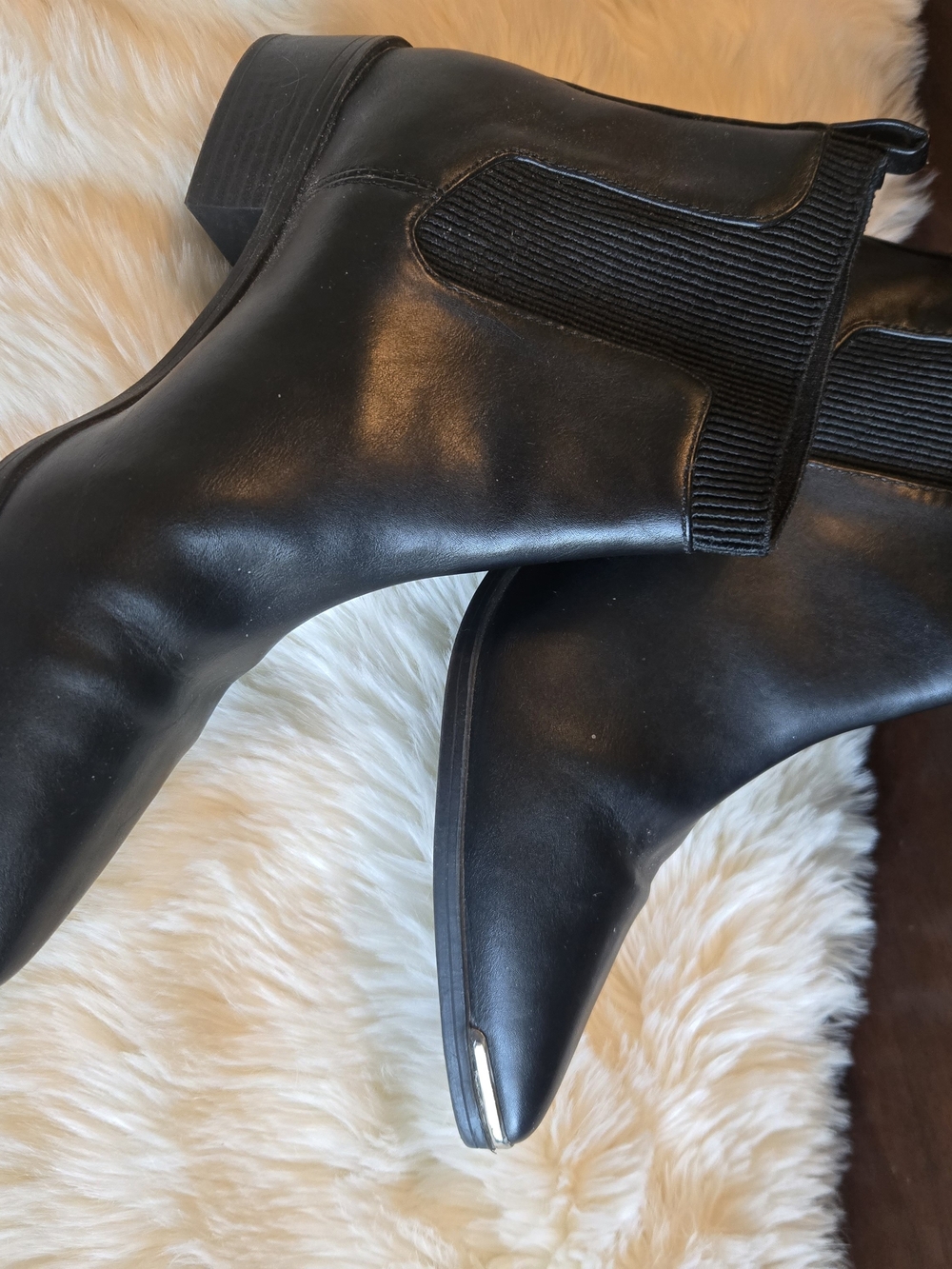Worthington Brighton Faux Leather Ankle Boots with Pointed Toe Sz 8